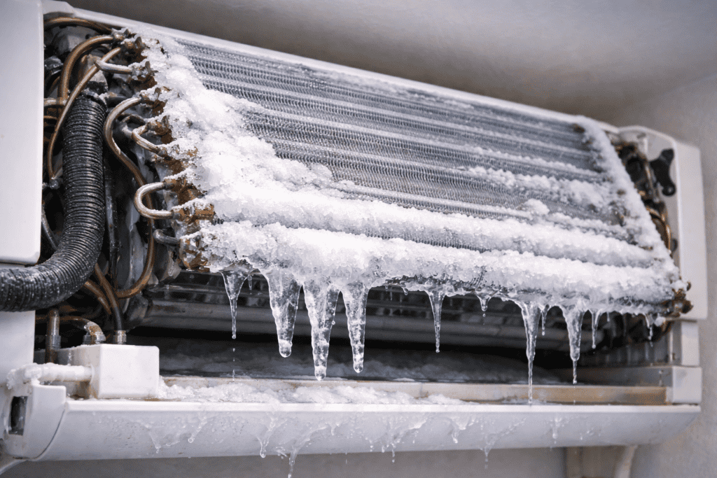 Frozen evaporator coil