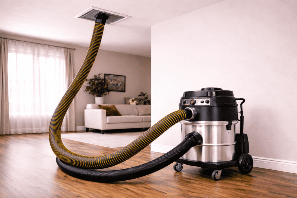 HEPA vacuum cleaning air ducts